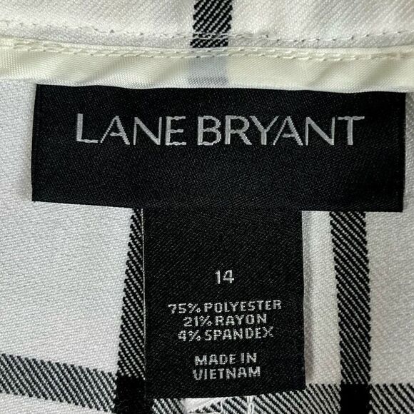 Lane Bryant Wide Leg Cuffed Cropped Plaid Pants 14 - Picture 7 of 11